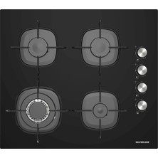 Silverline CS5629B01 Siyah Cam Ankastre Ocak Woklu