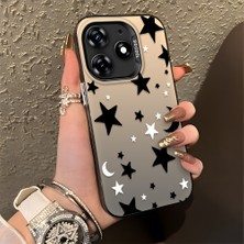 HONTINGA Tecno Spark 10 Pro 4g ile Uyumlu Kılıfı Silikon Kenar Sert Arka Düşüme Önleyici Basitlik Anti Düşme Kamera Korumali Yıldız ve Ay Desen Telefon Kılıfı Kadın ve Erkek Için Uygundur K1-0458