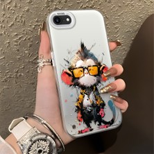 HONTINGA iPhone 7 ile Uyumlu Kılıfı Silikon Kenar Sert Arka Düşüme Önleyici Basitlik Anti Düşme Kamera Korumali Çizgi Roman Desen Telefon Kılıfı Kadın ve Erkek Için Uygundur K1-0518