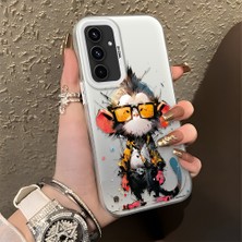 HONTINGA Samsung Galaxy A54 ile Uyumlu Kılıfı Silikon Kenar Sert Arka Düşüme Önleyici Basitlik Anti Düşme Kamera Korumali Çizgi Roman Desen Telefon Kılıfı Kadın ve Erkek Için Uygundur K1-0518