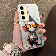 HONTINGA Samsung Galaxy S24 Fe ile Uyumlu Kılıfı Silikon Kenar Sert Arka Düşüme Önleyici Basitlik Anti Düşme Kamera Korumali Çizgi Roman Desen Telefon Kılıfı Kadın ve Erkek Için Uygundur K1-0518