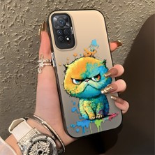 HONTINGA Xiaomi Redmi Note 11 Pro 4g ile Uyumlu Kılıfı Silikon Kenar Sert Arka Düşüme Önleyici Basitlik Anti Düşme Kamera Korumali Çizgi Roman Desen Telefon Kılıfı Kadın ve Erkek Için Uygundur K1-0518