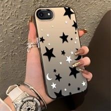 HONTINGA iPhone 7 ile Uyumlu Kılıfı Silikon Kenar Sert Arka Düşüme Önleyici Basitlik Anti Düşme Kamera Korumali Yıldız ve Ay Desen Telefon Kılıfı Kadın ve Erkek Için Uygundur K1-0458