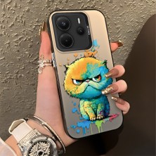 HONTINGA Xiaomi Redmi Note 14 ile Uyumlu Kılıfı Silikon Kenar Sert Arka Düşüme Önleyici Basitlik Anti Düşme Kamera Korumali Çizgi Roman Desen Telefon Kılıfı Kadın ve Erkek Için Uygundur K1-0518