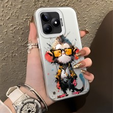 HONTINGA Realme Note 50 ile Uyumlu Kılıfı Silikon Kenar Sert Arka Düşüme Önleyici Basitlik Anti Düşme Kamera Korumali Çizgi Roman Desen Telefon Kılıfı Kadın ve Erkek Için Uygundur K1-0518