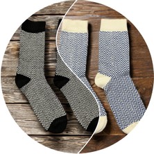 2’li Erkek Etnik Desenli Kalın Kışlık Çorap