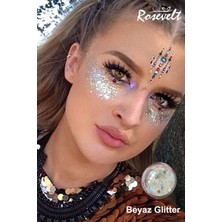 Jel Form Makyaj Simleri Glitter Işıltılı Yüz Makyajı Beyaz