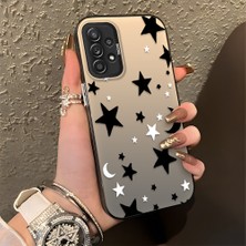 HONTINGA Samsung Galaxy A52S 5g ile Uyumlu Kılıfı Silikon Kenar Sert Arka Düşüme Önleyici Basitlik Anti Düşme Kamera Korumali Yıldız ve Ay Desen Telefon Kılıfı Kadın ve Erkek Için Uygundur K1-0458