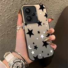 HONTINGA Xiaomi Redmi Note 13 Pro Plus 5g ile Uyumlu Kılıfı Silikon Kenar Sert Arka Düşüme Önleyici Basitlik Anti Düşme Kamera Korumali Yıldız ve Ay Desen Telefon Kılıfı Kadın ve Erkek Için Uygundur K1-0458