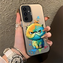 HONTINGA Samsung Galaxy A54 ile Uyumlu Kılıfı Silikon Kenar Sert Arka Düşüme Önleyici Basitlik Anti Düşme Kamera Korumali Çizgi Roman Desen Telefon Kılıfı Kadın ve Erkek Için Uygundur K1-0518