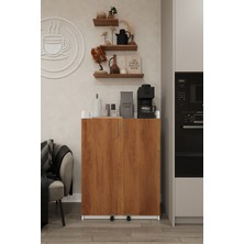 Asra Trend Lüks 2 Kapılı Çok Amaçlı Kiler Dolabı %100 MDF Erzak Organizer Mutfak Dolabı MK12