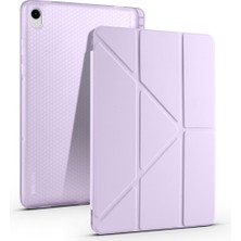 Galaxy Tab S11 Kılıf Zore Tri Folding Kalem Bölmeli Standlı Kılıf - Lila