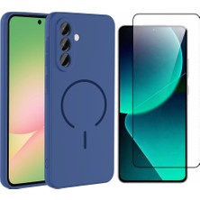 Vendas Samsung Galaxy A56 Kılıf M-Safe Şarj Özellikli Zore Meta Kapak + Cam Ekran Koruyucu