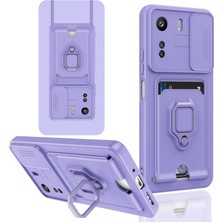 Magicool Xiaomi Redmi 13C Kılıf Zuma Kartvizitli Yüzüklü Silikon - Lila
