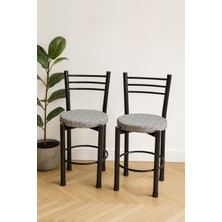 Ecowood Metal Tabure Arkalıklı - 2 Adet