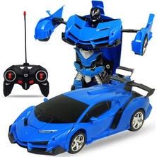Mj Toys Oyuncak Uzaktan Kumandalı Mavitransformers Tarzı Robota Dönüşen Oyuncak Araba Ferrari