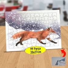 Asilmeydan Karda Koşan Kızıl Tilki 99 Parça Puzzle Yapboz Tablo-53876-56367