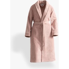 Green Black Fiorina Kadın Bornoz %100 Pamuk Jakarlı Pudra