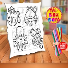 Asilmeydan Küçük Deniz Canlıları Çocuk Boyama Puzzle Tablo-catatanku