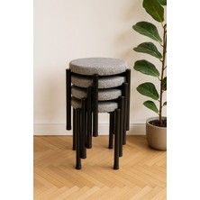 Ecowood Metal Tabure Yuvarlak - 4 Adet