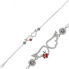 Pileli Store Pilelistore 925 Ayar Gümüş Uğur Böcekli Melek Kanadı Bileklik