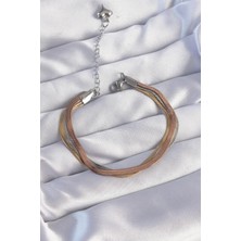 Pileli Store Pilelistore 316L Çelik Renkli Italyan Zincir Model Çoklu Bileklik - TJ-BB6186