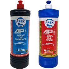Apex Heavy Cut Kalın Pasta + Finish Pasta Seti 1 Lt | Çizik Giderici & Parlatıcı 2'li Pasta Cila Seti