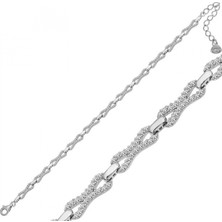 Pileli Store Pilelistore 925 Ayar Gümüş Zirkon Taşlı Kadın Bileklik