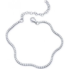 Pileli Store Pilelistore Gümüş 2 mm Su Yolu Kadın Bileklik