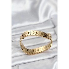 Pileli Store Pilelistore 316L Çelik Başak Model Kadın Kelepçe Bileklik - TJ-BB8070