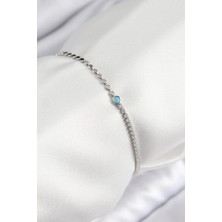 Pileli Store Pilelistore Pirinç Zirkon Taşlı Boncuk Model Ezme Zincir Gümüş Renk Kadın Bileklik - TJ-BB7598