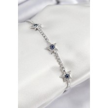 Pileli Store Pilelistore Pirinç Zirkon Taşlı Yıldız Model Gümüş Renk Kadın Bileklik - TJ-BB7700