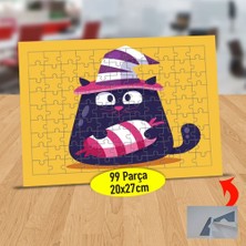 Asilmeydan Şeker Tutan Sevimli Kedi 99 Parça Puzzle Yapboz Tablo147914437