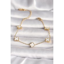 Pileli Store Pilelistore 316L Çelik Gold Renk Baby Boy Yonca Model Kadın Bileklik - TJ-BB6640