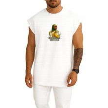 Bahriyeli Collection Oversize Chimpanzini Bananini Göğüs Baskılı Atlet