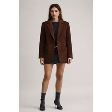 Hakke Kadın Şık Süet Blazer Ceket