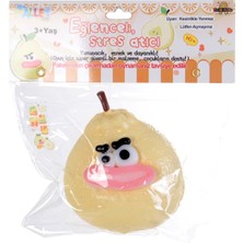 Hak-İş Oyuncak Armut Tasarımlı Squishy Stres Atıcı Oyuncak - Krem / Sarı