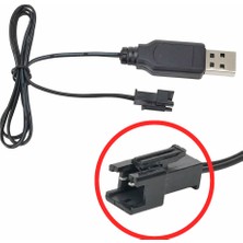 Robiz 3.7V / 3.6V Lityum Pil USB Şarj Kablosu Jst Sm-2p Soket  Lipo Batarya Rc Quadcopter Drone Helikopter