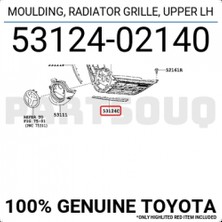 TŞT Toyota Auris Ön Panjur Bandı Nikelaj Sol 2013- (Oem No:  5312402140)