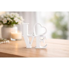 Sora Design Kalpli Love Yazı Masa Üstü Dekoratif Biblo Ev ve Ofis Dekoru