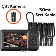 30 Metre Endoskop Ekranlı Yılan Kamera 1080P Sert Kablo ICS-330
