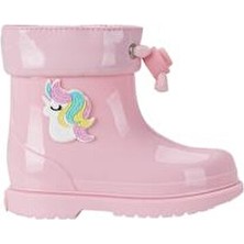 Igor Bimbi Unicornio Pembe Çizme Kız Çocuk Su Geçirmez Kauçuk Düz Topuklu Günlük Kullanım