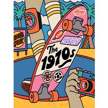 Fuart.Co Retro Kaykay Dijital Baskı Pop Art Temalı Poster (Çerçevesiz) Pafu