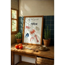 Fuart.Co Seafood Guide Deniz Canlıları Mutfak Serisi Poster (Çerçevesiz) Sffu
