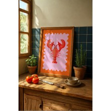 Fuart.Co Turuncu Istakoz Deniz Canlıları Mutfak Serisi Poster (Çerçevesiz) Sffu