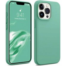 Bix iPhone 14 Pro Silikon Kılıf Magsafe Uyumlu Güçlü Koruma Darbe Emici Nane Yeşili