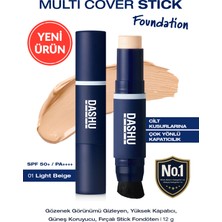 Fırça Başlıklı Stick Fondöten Dashu Mens Multi Cover Stick Foundation 02 [light Beige] SPF50+ Pa++++