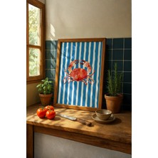 Fuart.Co Turuncu Yengeç Deniz Canlıları Mutfak Serisi Poster (Çerçevesiz) Sffu