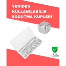 Evyora Hızlı Soğutma Özellikli Paslanmaz Metal Buz Küpü Takımı