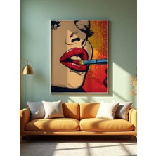 Fuart.Co Kırmızı Ruj Dijital Baskı Pop Art Temalı Poster (Çerçevesiz) Pafu